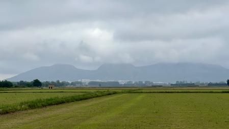El castillo del Montgrí se esconde en la niebla visto desde Fontanilles.