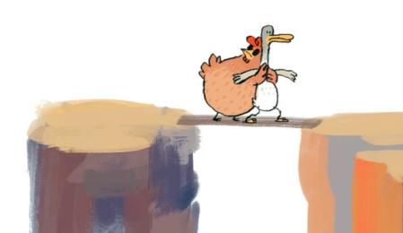 Detalle de 'Pato cojo, gallina ciega' de Ulrich Hub