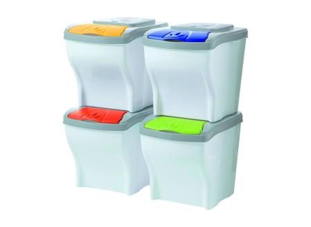 Bama Poker Set - 4 cubos de basura de colores de 20 Litros