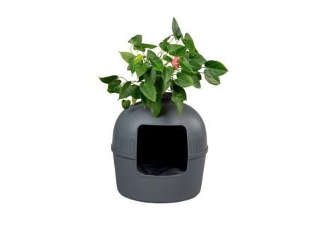 Rhrquality arenero cerrado color gris para gatos