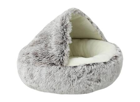 GNCPets Cama para Gatos Gris, de Felpa Suave, con Forma de Cueva