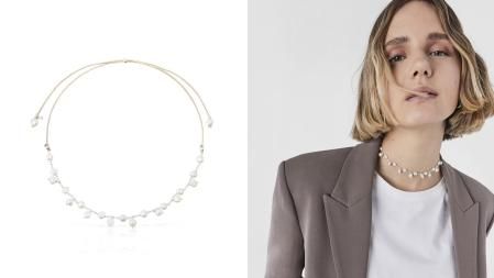 Collar Icon Pearls de plata y perlas blancas