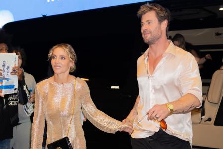 Actors Chris Hemsworth and Elsa Pataky in NYC