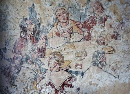 Un fragmento de las pinturas murales de Santa Catalina de Montefaro.