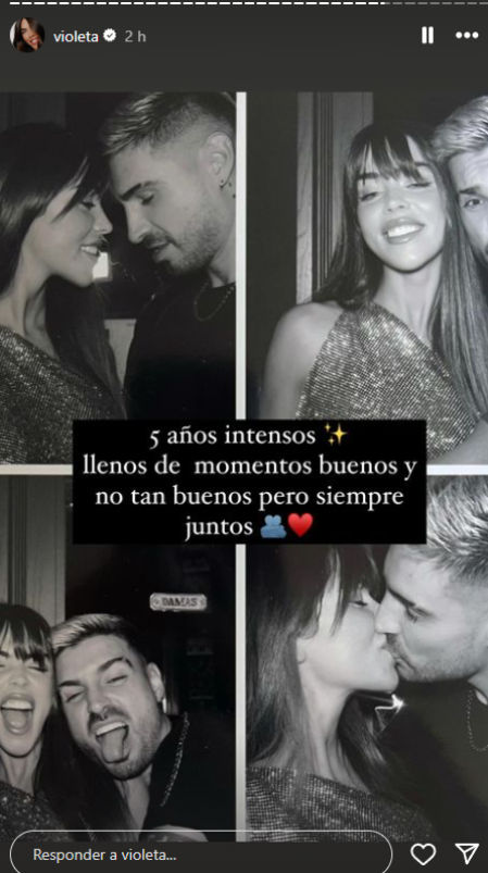 Violeta celebra su aniversario en redes sociales