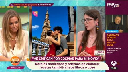 La influencer Roro tras las críticas por cocinar a su novio: 