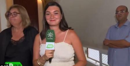 La reportera de 'Andalucía Directo' no sabía la que se le venía encima.