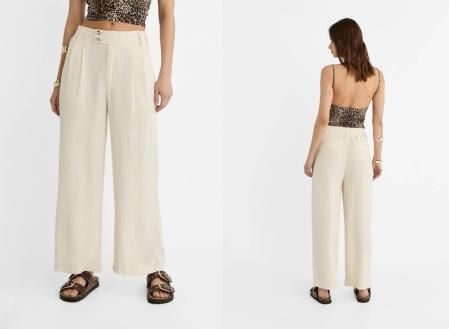 Pantalón culotte con lino