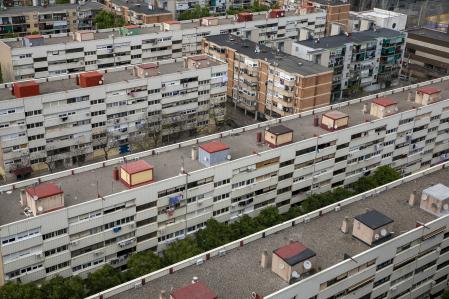 Viviendas en un barrio de Barcelona