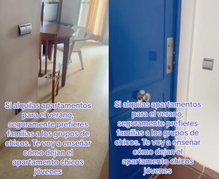 La propietario de un apartamento muestra cómo lo ha dejado un grupo de jóvenes