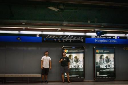 Ventiladores situados en la estación de metro de Hospital Clínic