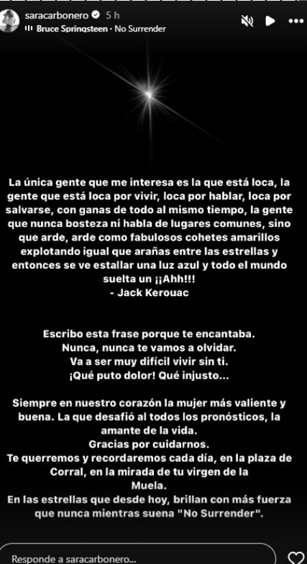 Sara Carbonero se sincera en Instagram