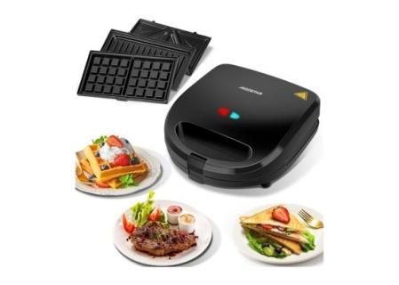 Aigostar - Sandwichera Eléctrica, Grill y Gofrera