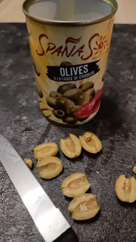 El interior de las aceitunas