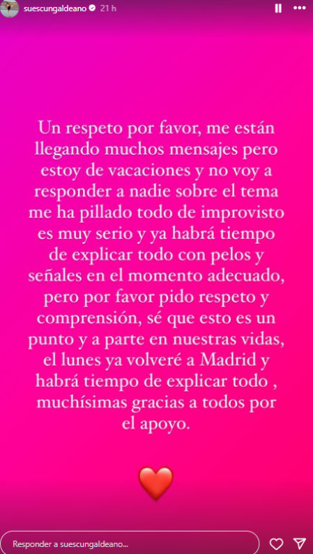 Cristian Suescun publica un comunicado