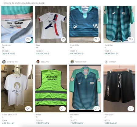 Varios ítems de voluntario de los Juegos, a la venta en Vinted