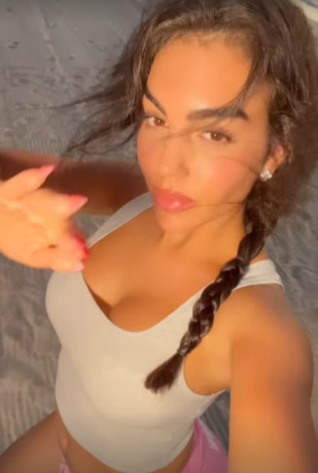 Georgina Rodríguez segundos antes de su cambio de look