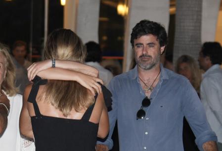 Carla Goyanes,Jorge Benguria and Antonio Matos during burial of Caritina Goyanes in Marbella 26 August 2024