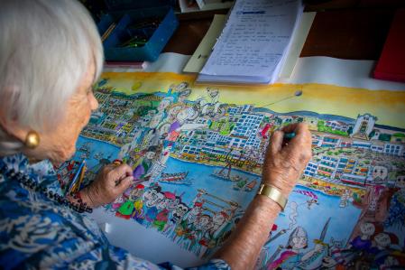 Pilarín Bayés, dibujante y caricaturista, en su casa en Vic.&nbsp;