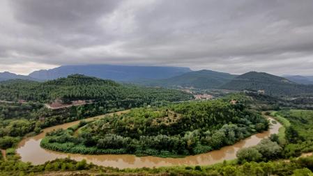 El meandro del Llobregat tras las últimas lluvias.