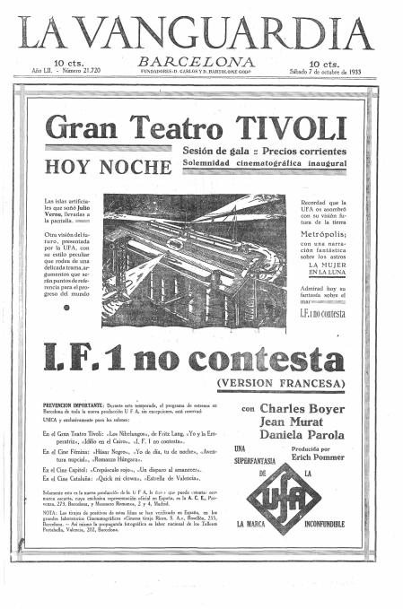 Anuncio del Tívoli en la portada de 'Guyana Guardian'.