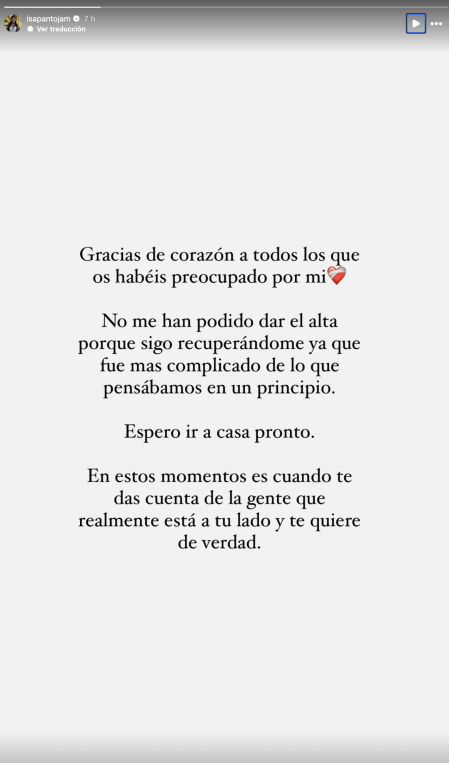 La queja de Isa Pantoja en Instagram