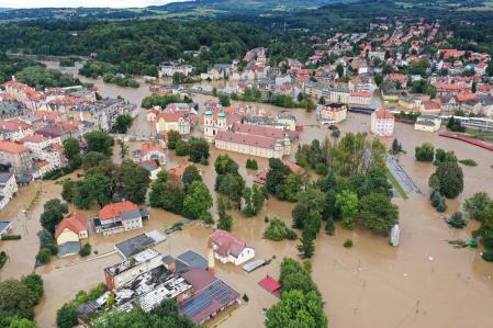 Vista aérea de Klodzko, al sur de Polonia.