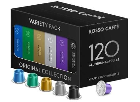 Paquete 120 cápsulas compatibles Rosso Caffè - 6 sabores