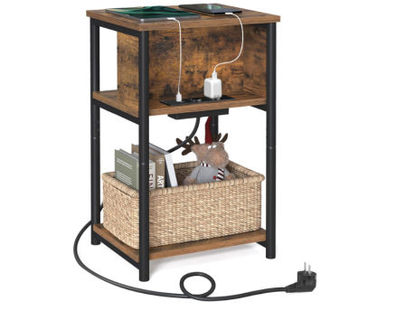 Mesa auxiliar con enchufe