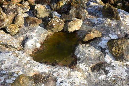 Canalización en la roca viva donde era conducida el agua al molino en el siglo XIII.
