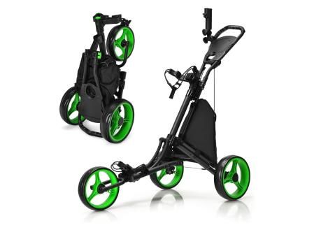 GOPLUS Carrito de Golf Plegable con 3 Ruedas