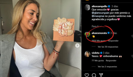 Morata comenta la publicación de Alice Campello