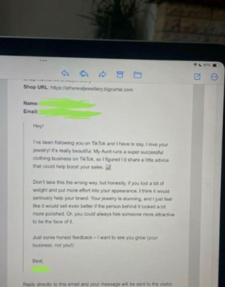 El correo que escribió la supuesta clienta