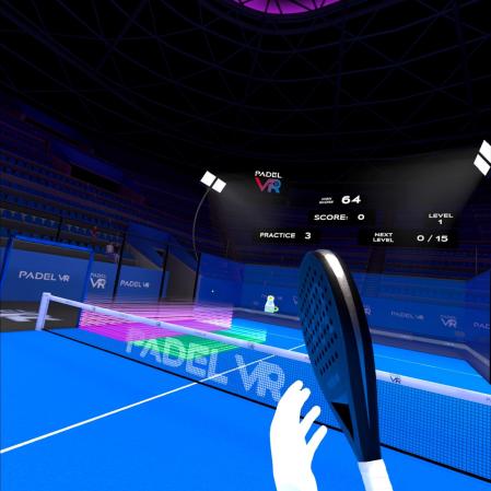 Detalle del entreno virtual que se puede realizar con Padel VR