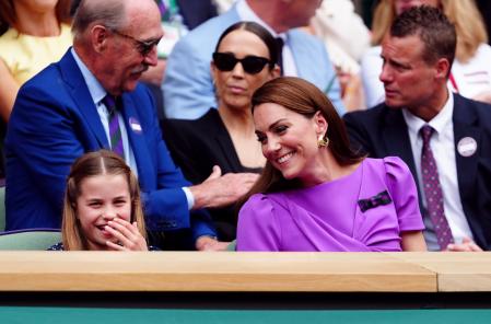 Kate Middleton, Princess of Wales and Princess Charlotte during Wimbledon  2024 in  London, UK - 14 Jul 2024 *** Local Caption *** .