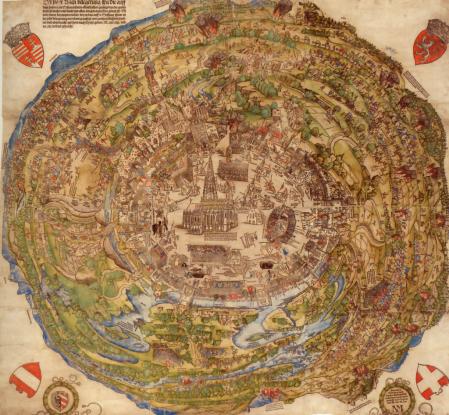 Mapa circular de Viena (Niklas Meldeman, 1529).