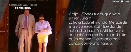 Julián Muñoz describió su primer encuentro íntimo con Isabel Pantoja, calificándola de fogosa y apasionada, comparándola con 