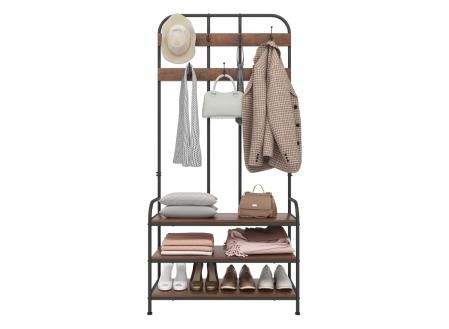 WOLTU Perchero con Zapatero de Entrada Perchero con Banco