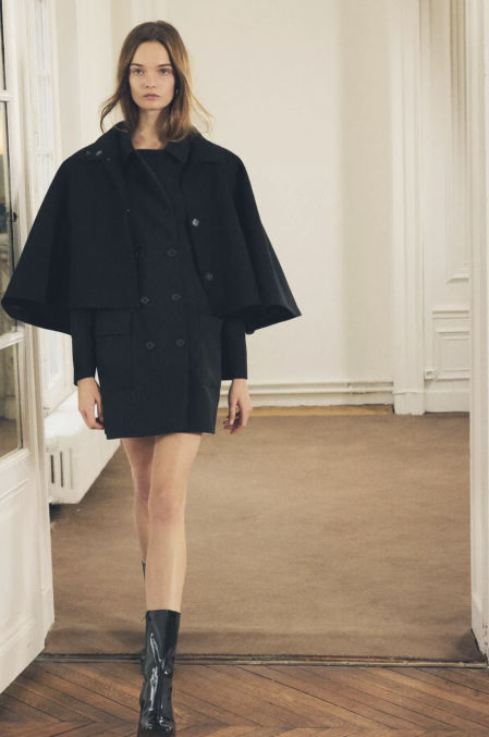 Abrigo combinado con capa de Zara