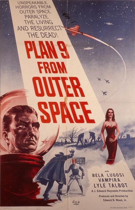 Póster de 'Plan 9', la película más emblemática de Ed Wood.