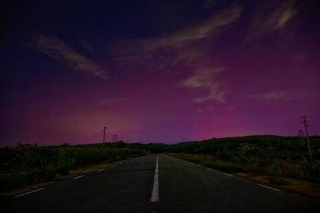 Aurora boreal en el Ordal.