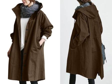 Cortavientos Mujer Impermeable Gabardina POIUIYQA.