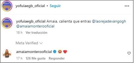 Amaia Montero responde en el perfil de Instagram de 'Yo fui a EGB'.