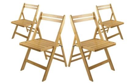 Pack de sillas de comedor de bambú