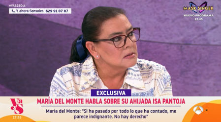 María del Monte se pronuncia en 'Y ahora Sonsoles' sobre el sufrimiento de su ahijada Isa Pantoja