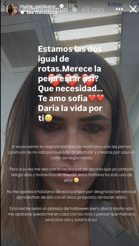 La reacción de Maite Galdeano al ingreso de su hija
