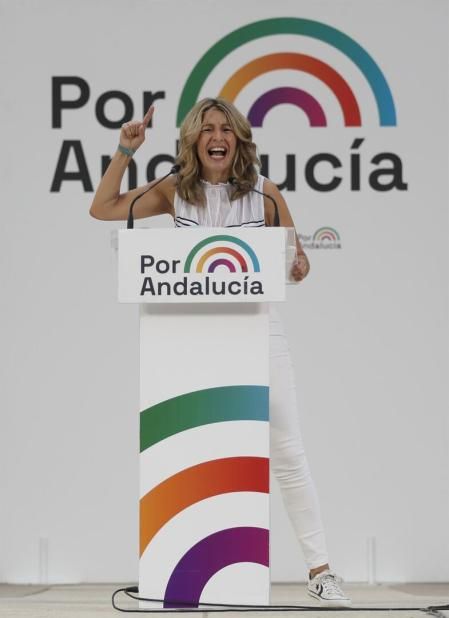 Yolanda Díaz en un acto político em Andalucía
