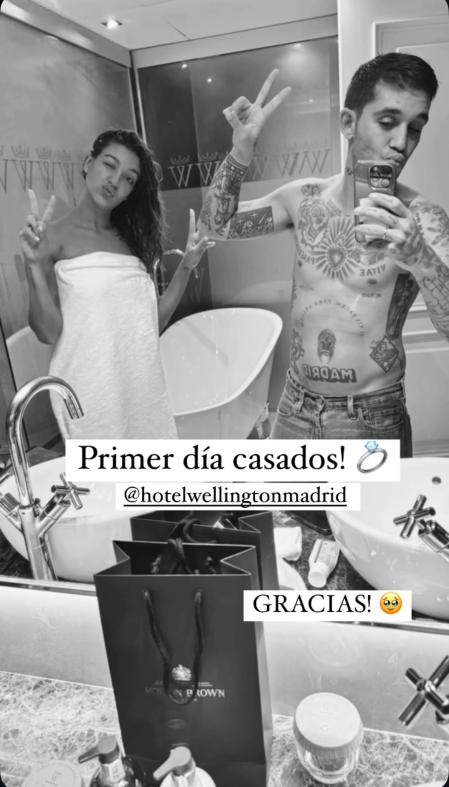 Víctor Elías y Ana Guerra recién casados