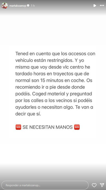 Marta Lozano habla del acceso a los pueblos afectados