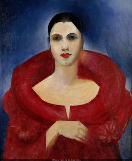 'Autorretrato o el abrigo rojo', obra de la artista brasileña Tarsila de Amaral en una exposición que podrá verse en el Guggengeim de Bilbao el próximo junio